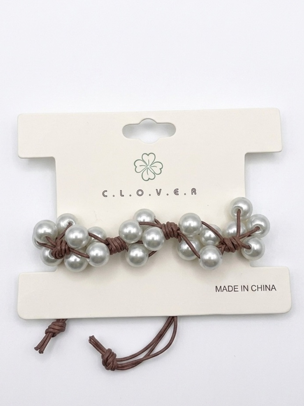 C.L.O.V.E.R - Silver Pearl Cluster Bracelet